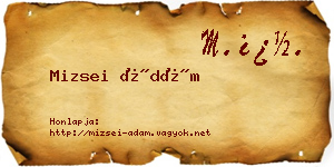 Mizsei Ádám névjegykártya