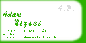 adam mizsei business card